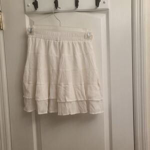 HYFVE‎ Cream Tiered Mini Skirt